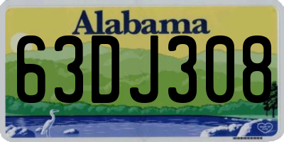 AL license plate 63DJ308