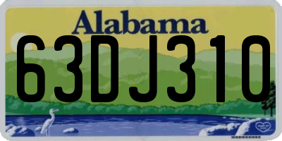 AL license plate 63DJ310