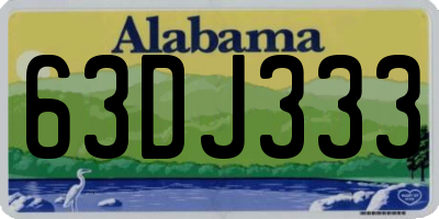 AL license plate 63DJ333