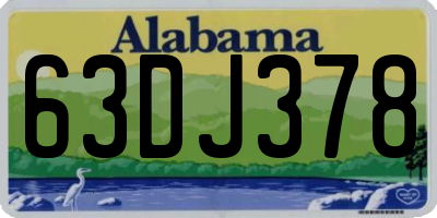 AL license plate 63DJ378