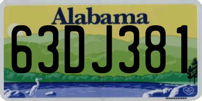 AL license plate 63DJ381