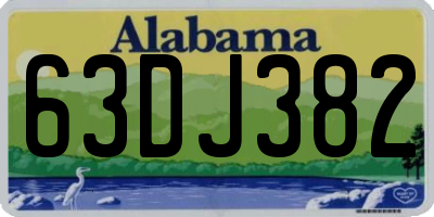AL license plate 63DJ382