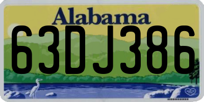 AL license plate 63DJ386