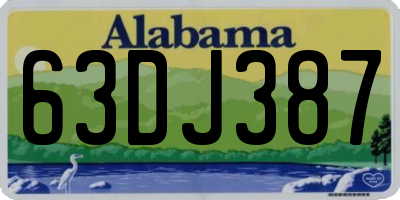 AL license plate 63DJ387