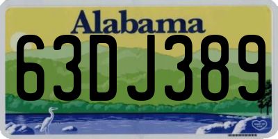 AL license plate 63DJ389