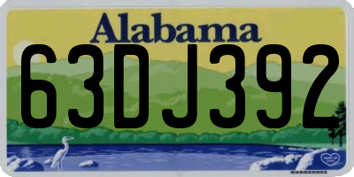 AL license plate 63DJ392