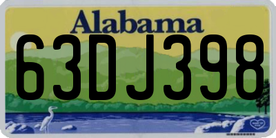 AL license plate 63DJ398