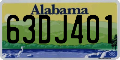 AL license plate 63DJ401