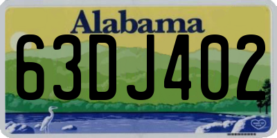 AL license plate 63DJ402