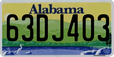 AL license plate 63DJ403