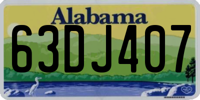 AL license plate 63DJ407