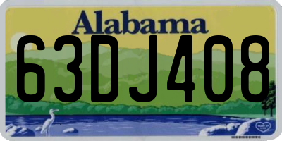 AL license plate 63DJ408