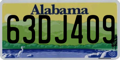 AL license plate 63DJ409