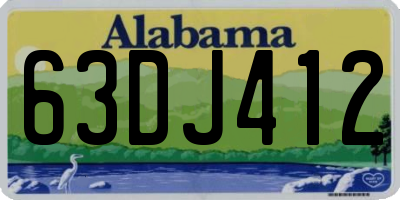 AL license plate 63DJ412
