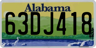 AL license plate 63DJ418