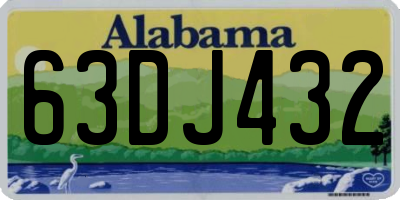 AL license plate 63DJ432
