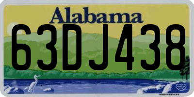 AL license plate 63DJ438