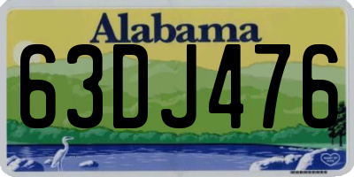 AL license plate 63DJ476