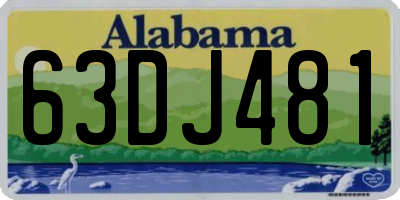 AL license plate 63DJ481