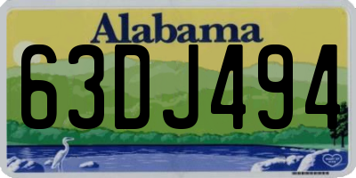 AL license plate 63DJ494