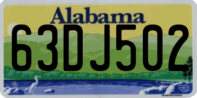 AL license plate 63DJ502