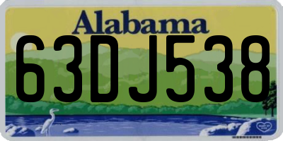 AL license plate 63DJ538