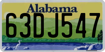 AL license plate 63DJ547