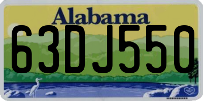 AL license plate 63DJ550