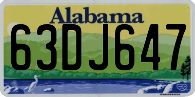 AL license plate 63DJ647