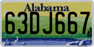 AL license plate 63DJ667