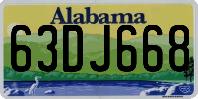 AL license plate 63DJ668