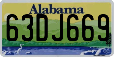 AL license plate 63DJ669
