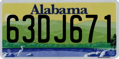 AL license plate 63DJ671