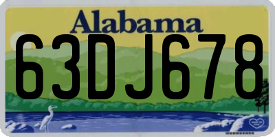 AL license plate 63DJ678