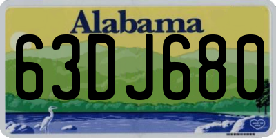 AL license plate 63DJ680