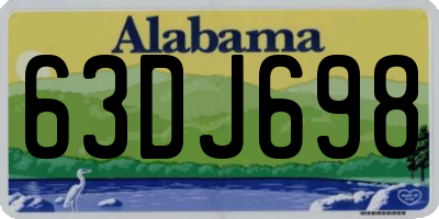AL license plate 63DJ698