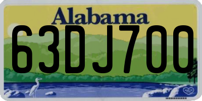AL license plate 63DJ700