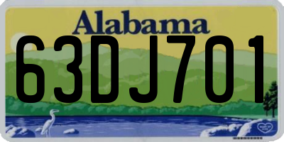 AL license plate 63DJ701