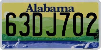 AL license plate 63DJ702