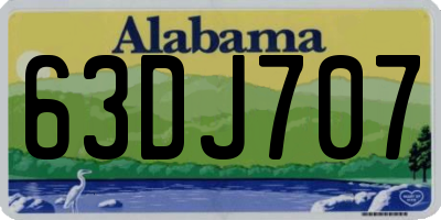 AL license plate 63DJ707