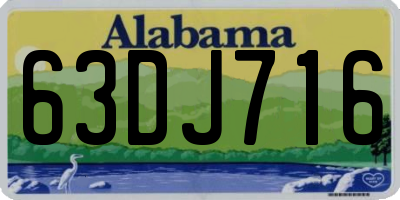 AL license plate 63DJ716