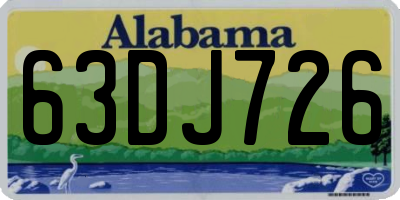 AL license plate 63DJ726
