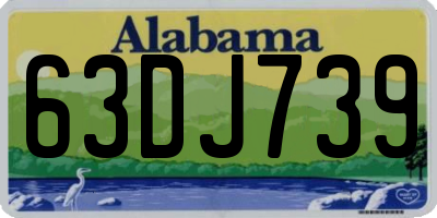 AL license plate 63DJ739
