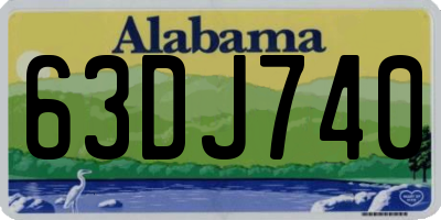 AL license plate 63DJ740