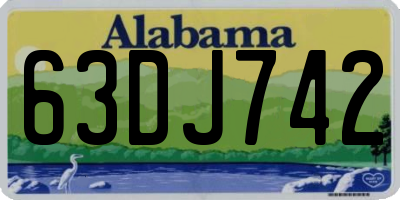 AL license plate 63DJ742