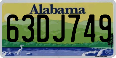 AL license plate 63DJ749