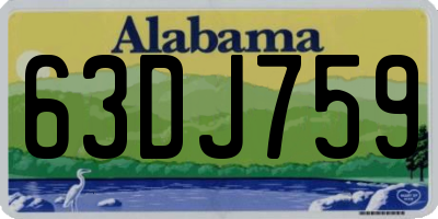 AL license plate 63DJ759