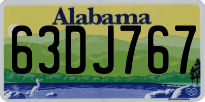 AL license plate 63DJ767