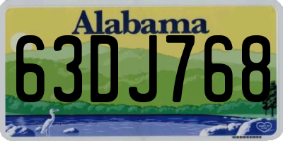 AL license plate 63DJ768