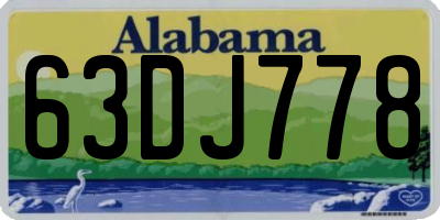 AL license plate 63DJ778